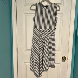 Banana Republic striped asymmetrical hem dress